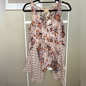 Anthropologie Floral and Polka-dot Flowy Tank Top